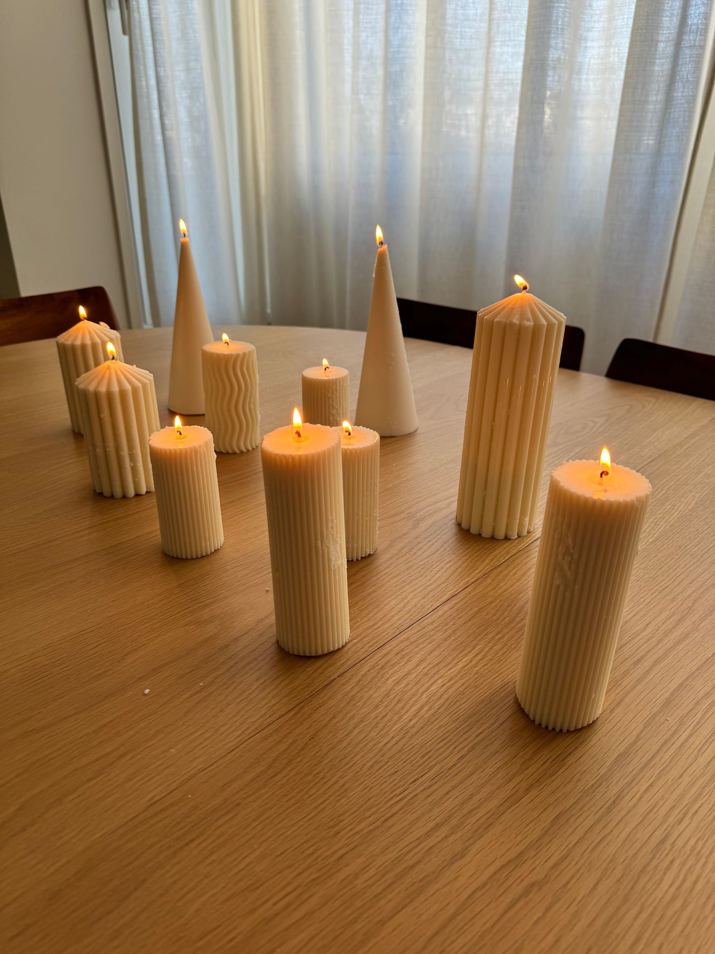 Ribbed Pillar Candle