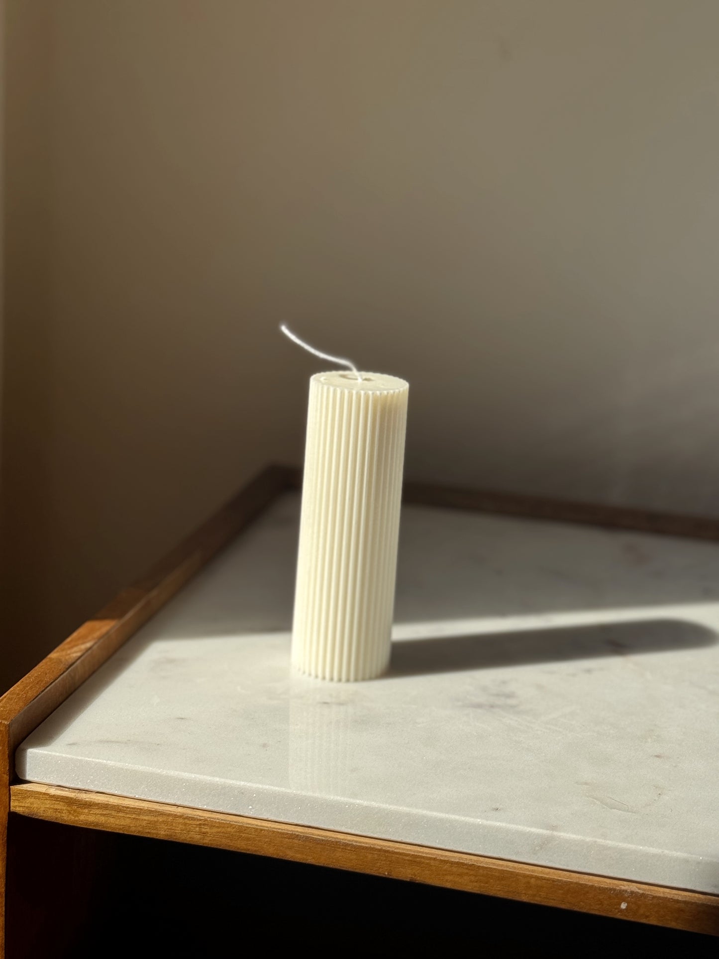 Ribbed Pillar Candle